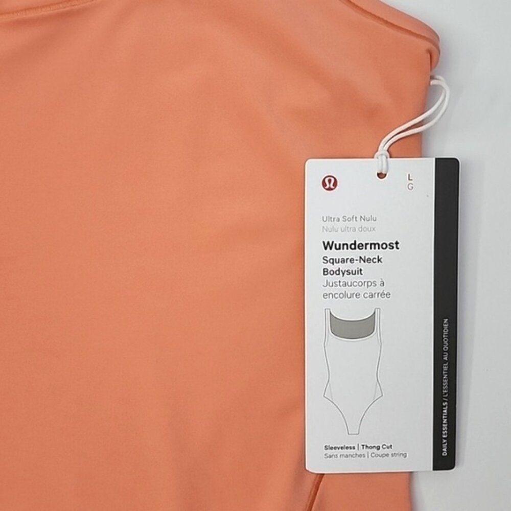 Wundermost Ultra-Soft Nulu Square-Neck Sleeveless Bodysuit Coral Kiss Size Large - Picture 7 of 15